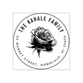 Vet Roos | Aangepast familienaam en retouradres Rubberstempel (Afrduk)