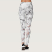 Vet Roos Gold Black en witte marmer Leggings (Achterkant)