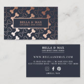 Vet Roos Gold Dog Bone Pattern Visitekaartje (Voorkant / Achterkant)