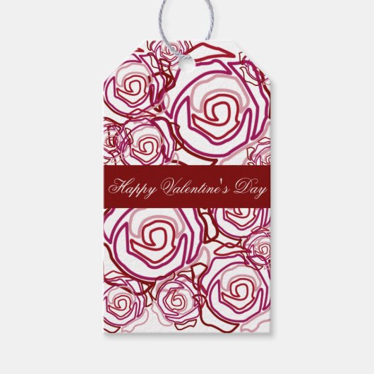 'Vet Roos Valentijn' (roos) Gift Label Cadeaulabel (Voorkant)