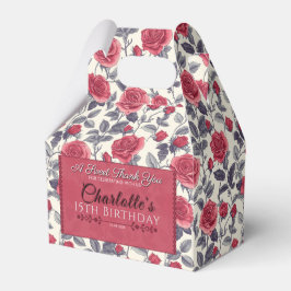 Vet Roos Verjaardag gunstbox voor tuinfeest Bedankdoosjes