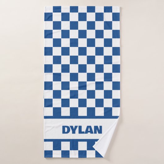 Vet Royal Blue Checkerboard Badhanddoek (Badhanddoek)
