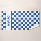 Vet Royal Blue Checkerboard Badhanddoek (Badhanddoek)