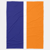 Vet Royal Navy Blue Helder Sinaasappel kleurenblok Fleece Deken (Voorkant)