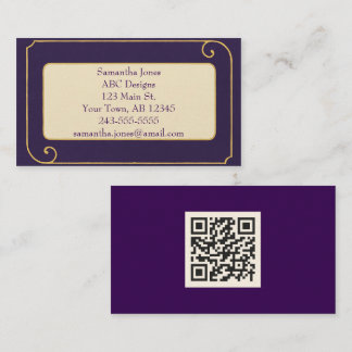 Vet Royal Paarse & Goud QR Code Visitekaartje