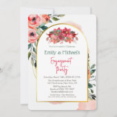 Vet Roze Bloemen Spring Blooms Engagement Party Kaart (Voorkant)