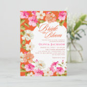 Vet Roze Bloemenbruid in bloei Vrijgezellenfeest Kaart (Staand voorkant)