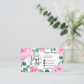 Vet roze bloemkool make-up foto logo qr code visitekaartje (Staand voorkant)