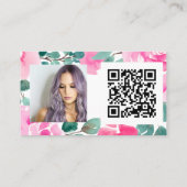 Vet roze bloemkool make-up foto logo qr code visitekaartje (Achterkant)