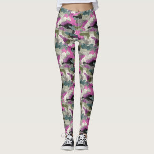 Vet roze camouflagepatroon leggings