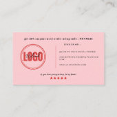 Vet Roze Custom Bedankt Card voor Small Business Visitekaartje (Achterkant)