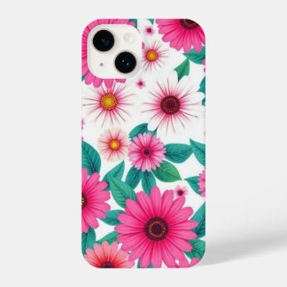 Vet Roze Daisy Patroon Telefoonhoes iPhone 14 Hoesje