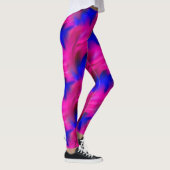Vet roze en blauw Abstract kunstpatroon Leggings (Rechts)