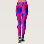 Vet roze en blauw Abstract kunstpatroon Leggings (Achterkant)