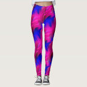 Vet roze en blauw Abstract kunstpatroon Leggings (Voorkant)