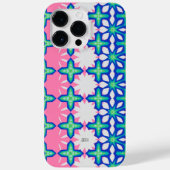 Vet roze en blauw geometrisch patroon met naam Case-Mate iPhone case (Achterkant)