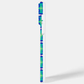 Vet roze en blauw geometrisch patroon met naam Case-Mate iPhone case (Achterkant / Links)