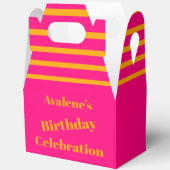 Vet roze en fel Sinaasappel verjaardagsfeest Bedankdoosjes (Open)