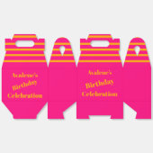 Vet roze en fel Sinaasappel verjaardagsfeest Bedankdoosjes (Ongevouwen)