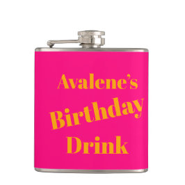 Vet roze en fel Sinaasappel verjaardagsfeest Heupfles