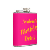 Vet roze en fel Sinaasappel verjaardagsfeest Heupfles (Rechts)