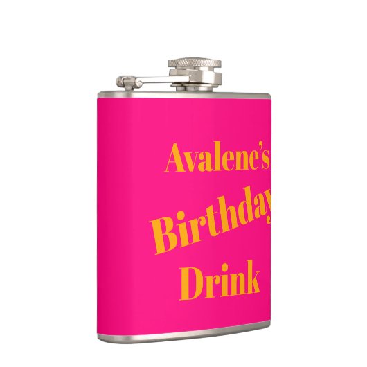 Vet roze en fel Sinaasappel verjaardagsfeest Heupfles (Rechts)