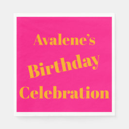 Vet roze en fel Sinaasappel verjaardagsfeest Servet