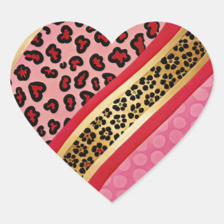 Vet Roze en Goud Luipaard Print Hart Sticker