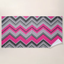 Vet Roze en Grijze Chevron Strandlaken