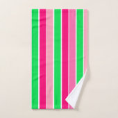 Vet roze en groene strepen bad handdoek (Handdoek)