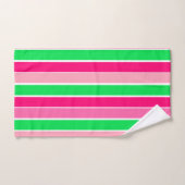 Vet roze en groene strepen bad handdoek (Handdoek)