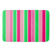 Vet roze en groene strepen badmat (Voorkant)