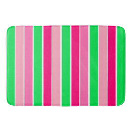 Vet roze en groene strepen badmat