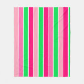 Vet roze en groene strepen fleece deken (Voorkant)