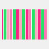 Vet roze en groene strepen inpakpapier vel (Voorkant 3)