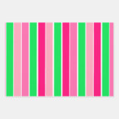 Vet roze en groene strepen inpakpapier vel (Voorkant)