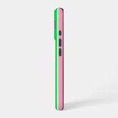 Vet roze en groene strepen iPhone 16 hoesje (Linkerkant)