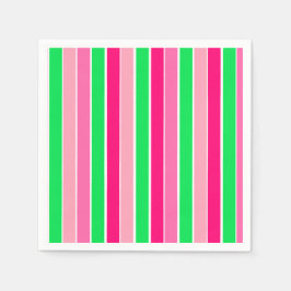 Vet roze en groene strepen servet
