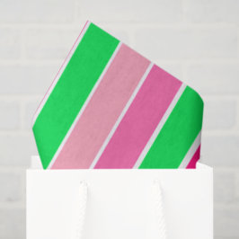 Vet roze en groene strepen tissuepapier