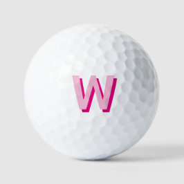 Vet Roze en Heet Roze Initiaal Monogram Golfballen