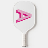 Vet Roze en Heet Roze Initiaal Monogram Pickleball Paddle (Voorkant)