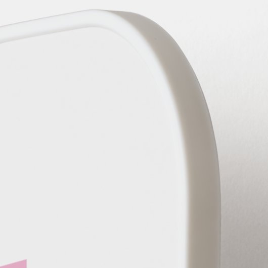 Vet Roze en Heet Roze Monogram Initialen Pickleball Paddle (Links Detail)