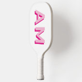 Vet Roze en Heet Roze Monogram Initialen Pickleball Paddle (Links)