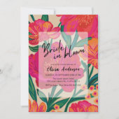 Vet Roze en oranje Bruid in bloei Vrijgezellenfees Kaart (Voorkant)