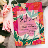 Vet Roze en oranje Bruid in bloei Vrijgezellenfees Kaart