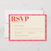 Vet roze en Oranje gebak RSVP Kaartje (Voorkant)