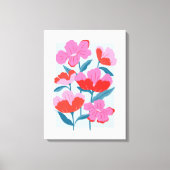 Vet Roze en Rode Bloemen Art Print (Voorkant)