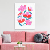 Vet Roze en Rode Bloemen Art Print (Insitu (Woonkamer))
