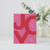 Vet Roze en Rood Fun Non-Photo Holiday Briefkaart (Staand voorkant)