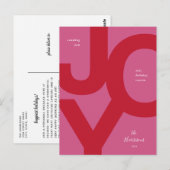 Vet Roze en Rood Fun Non-Photo Holiday Briefkaart (Voorkant / Achterkant)